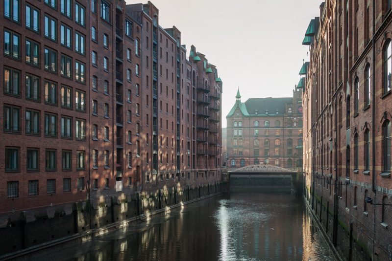 Hamburg's landmark industrial warehouse town Speicherstadt