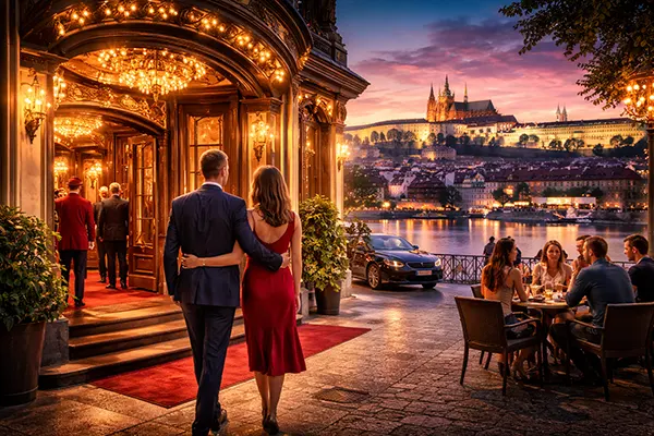 Karlsbrücke bei Dämmerung