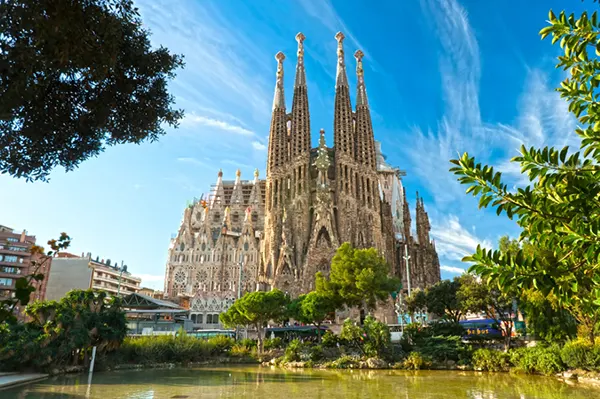 Barcelona basilica skyline